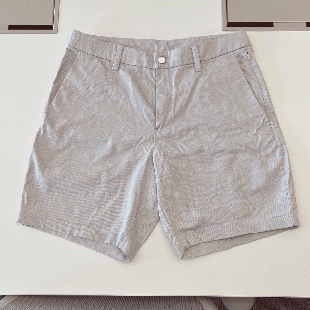 Lululemon Commission Short 7" Oxford WHITE BLACK SZ 32 Medium